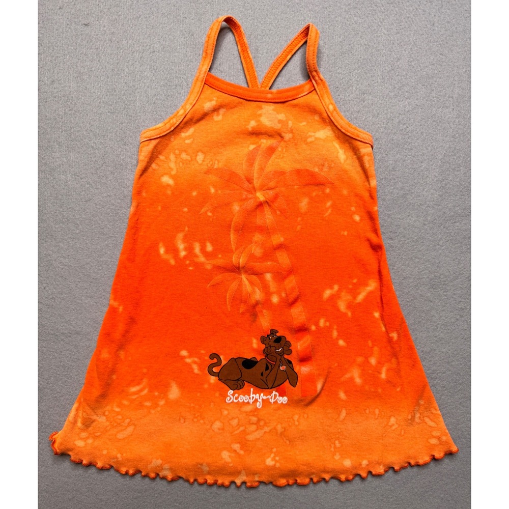 Cartoon Network Dress Girls 4T Orange Scooby-Doo Vintage‎ 90s Tropical Tie Dye